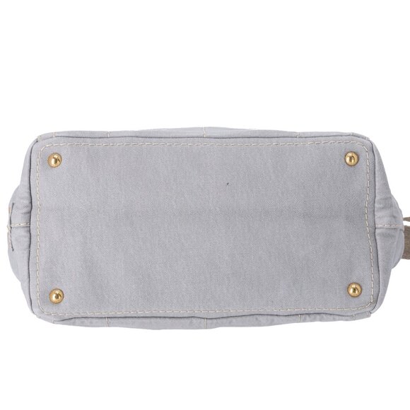 PRADA Canapa Handbag BN2045 Light Gray Denim - Picture 6 of 8